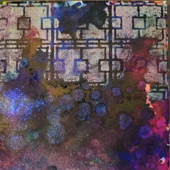 HANDCRAFTED Abstract Alien Painting HANDMADE & HANDPAINTED Wall Art Decor 15x30 - Picture 16 of 17